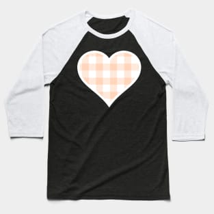 Orange and White Buffalo Plaid Heart Baseball T-Shirt